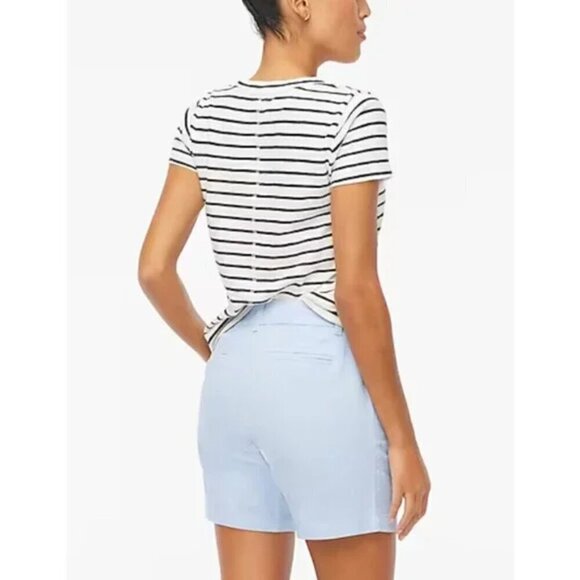 J. Crew 7" Classic High Rise Chino Shorts Light Blue Size 16/XL NWT - Picture 3 of 8